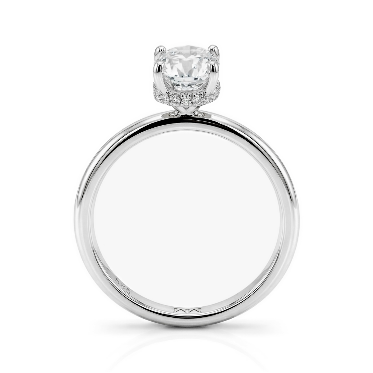 Ovalisse - Ovaler Moissanit-Ring Mit Kreisförmigem Hidden Halo