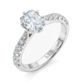 Lumiere - Moissanit-Ring Radiant mit Pavé-Besatz