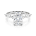 Luminaire - Radiant Cut Moissanit Ring Mit Marquise Seitensteinen Und Hidden Halo