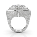 Zenith - Herren Tropfen Moissanit Stern Ring mit Pavé Fassung