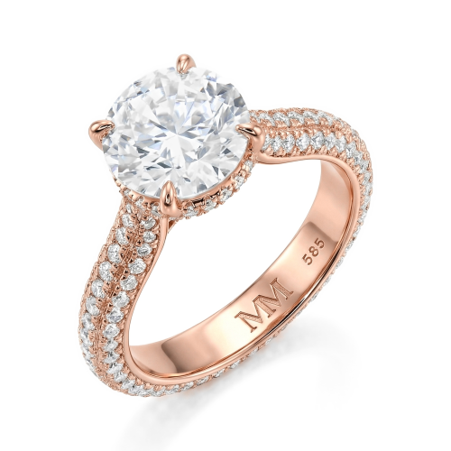 Cassiane - Moissanit Verlobungsring Mit Pavé-Set Akzentsteinen
