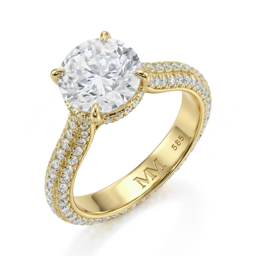Cassiane - Moissanit-Verlobungsring mit Pavé-Besatz