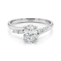 Viviette - Oval Schliff Moissanit Verlobungsring Mit Marquise-Akzentsteinen