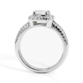Evora – Moissanit-Ring mit Split-Shank in Halo-Fassung