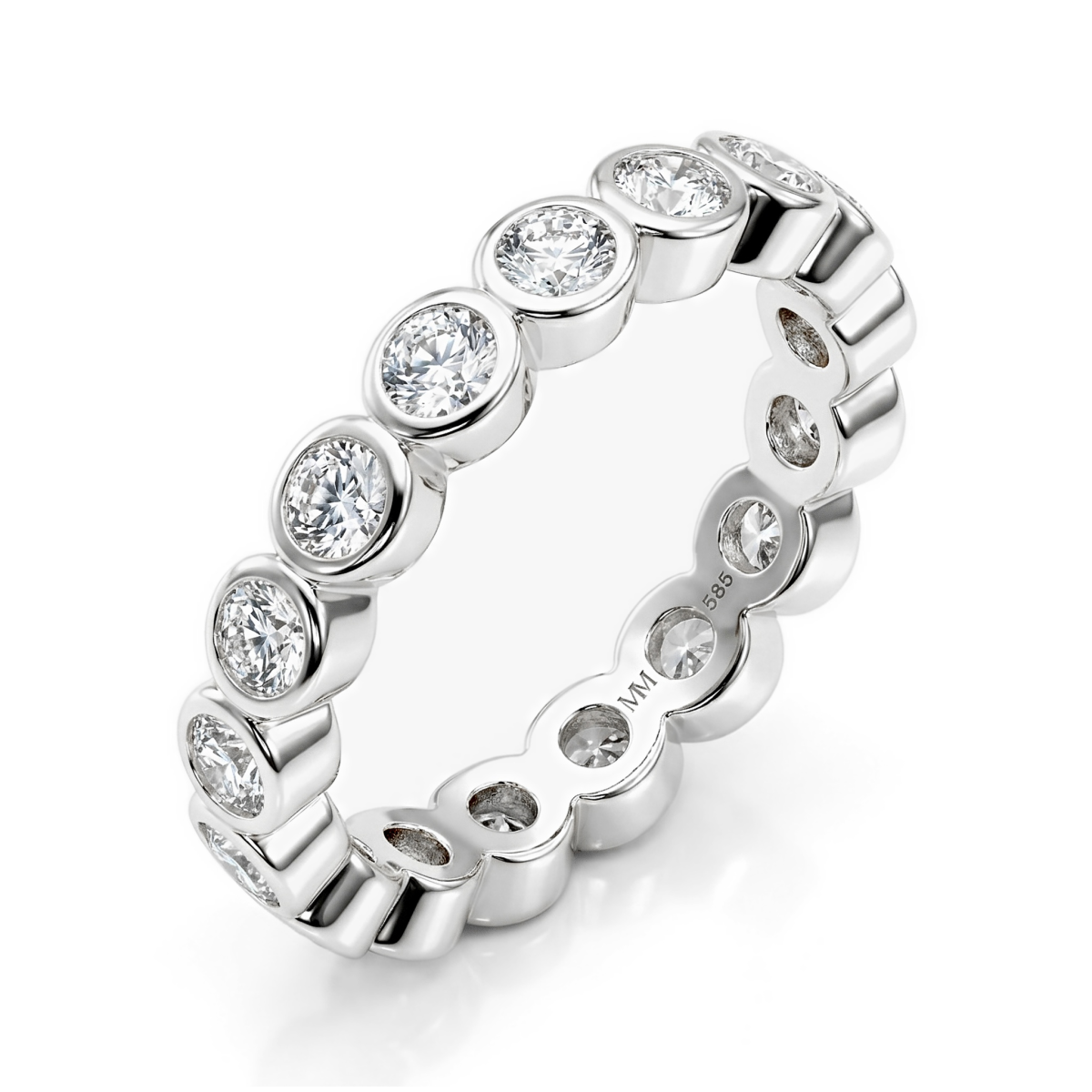 Orbella - Bezel-Set Moissanit Eternity Ring
