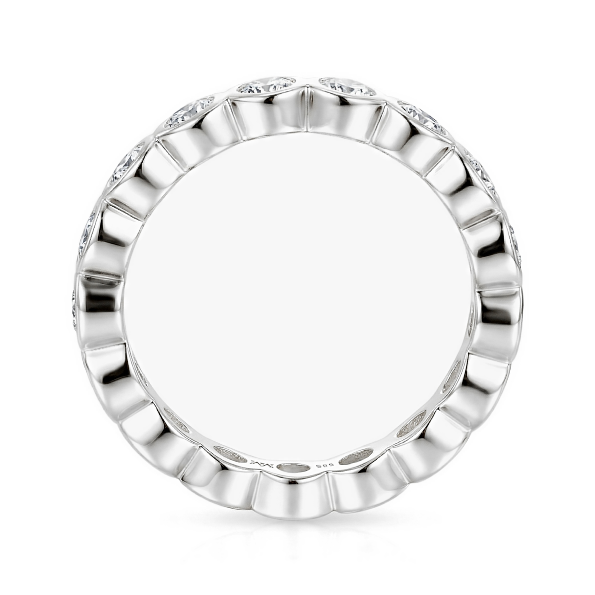 Orbella - Bezel-Set Moissanit Eternity Ring