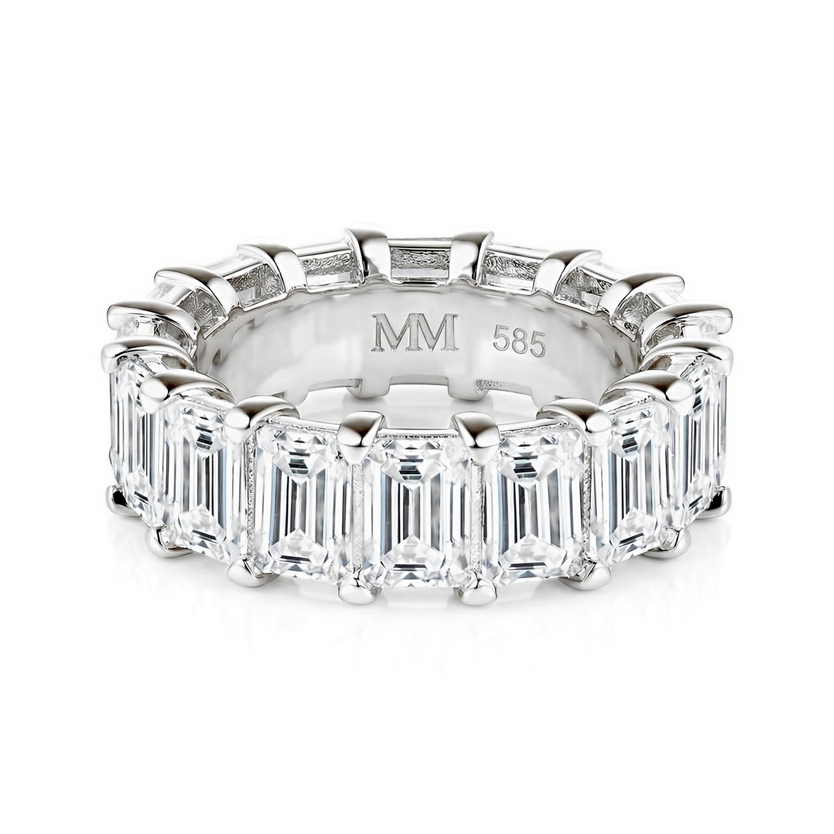 Eterna - Smaragdschliff Moissanit Eternity Ring