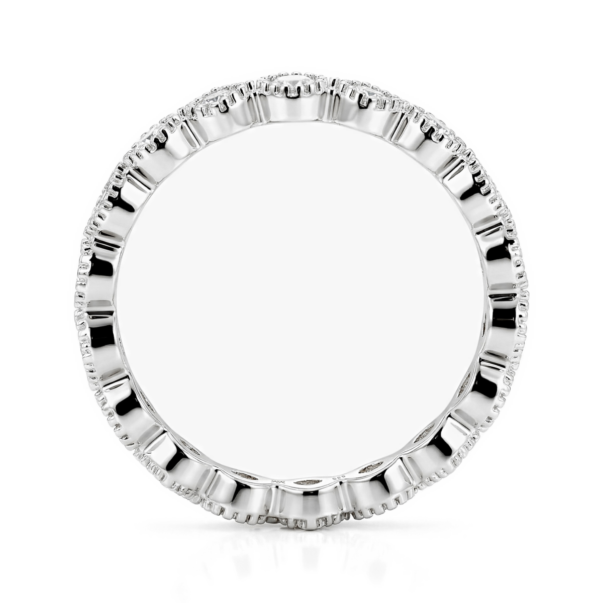 Verona - Quadratischer und Runder Moissanit Eternity Ring mit Milgrain-Details