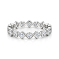 Verona - Quadratischer und Runder Moissanit Eternity Ring mit Milgrain-Details