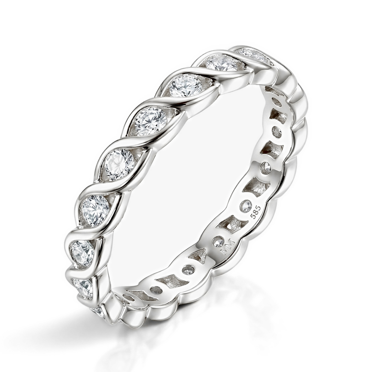Celestine - Verzwungener Moissanite Eternity Ring in Zargenfassung