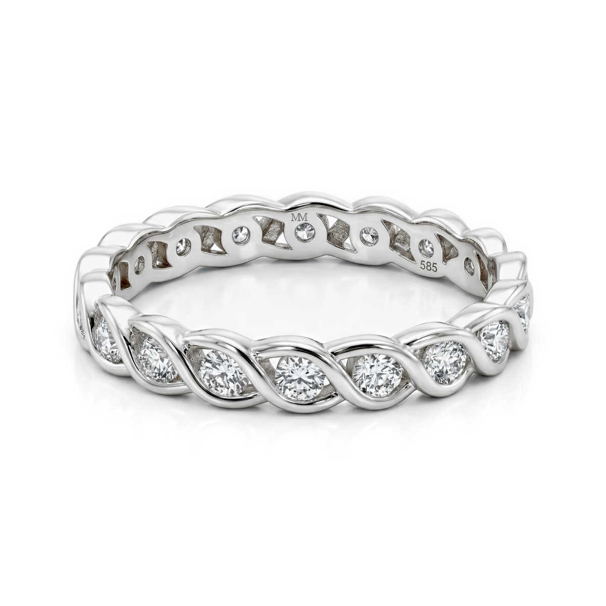 Celestine - Verzwungener Moissanite Eternity Ring in Zargenfassung