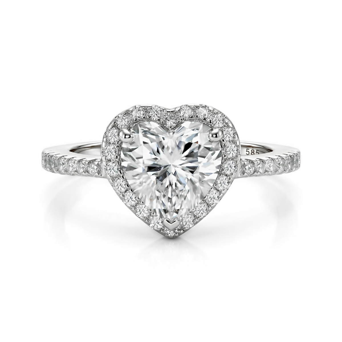 Amora - Heart Solitaire Moissanite Ring