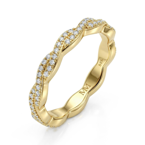 Seraph - Moissanit-Memoirering mit gedrehtem Design und Pavé-Besatz