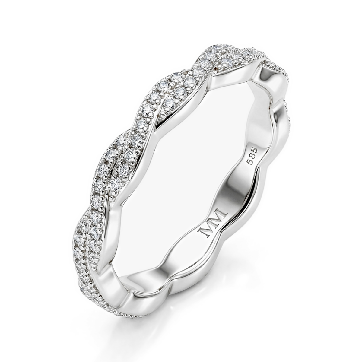 Seraph - Moissanite Eternity Ring Mit Twisted Pavé Design