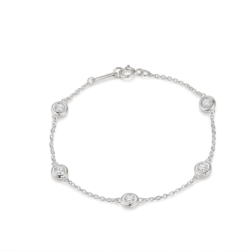 Circlis - Moissanit Armband Mit Eingeriebenen Steinen Und Zarter Gliederkette