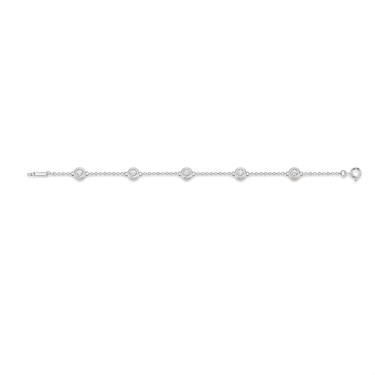 Circlis - Moissanit Armband Mit Eingeriebenen Steinen Und Zarter Gliederkette