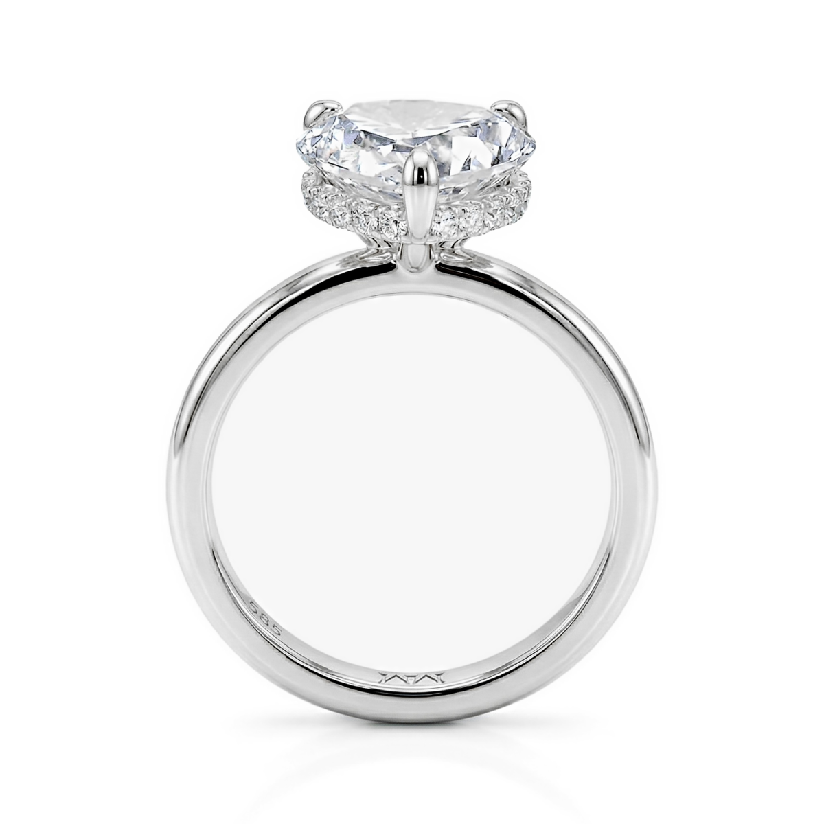 Amorelle - Herz Schliff Moissanit Verlobungsring mit Hidden Halo