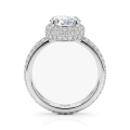 Lustrella - Moissanit Halo Verlobungsring mit Pavé Band