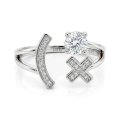 Lexis - Moissanit-Ring Mit Kreuz- Und Halbmond-Pavé-Design