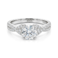 Mirari - Moissanit Verlobungsring Mit Gedrehtem Split-Shank und Pavé-Set-Akzenten