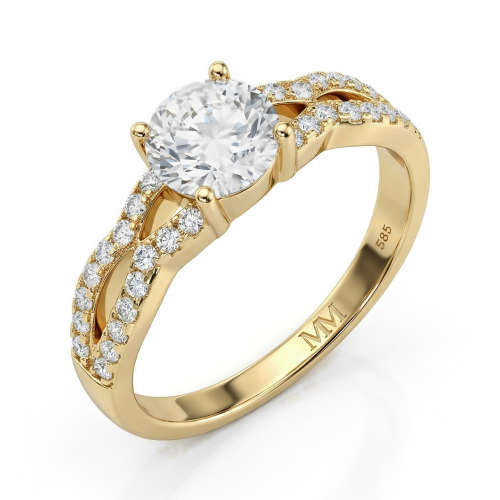 Verity - Moissanit-Verlobungsring mit gedrehter Ringschiene