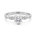 Affection - Herz Schliff Moissanit Verlobungsring mit Gedrehtem Band