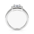 Sanctum - Kissen-Schliff Moissanit Verlobungsring Mit Vintage-Halo und Pavé-Band
