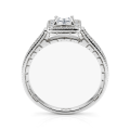 Paragone - Prinzess Schliff Moissanit Halo Verlobungsring Mit Texturiertem Band
