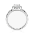 Dynara - Moissanit Verlobungsring Mit Halo Und Pavé Band