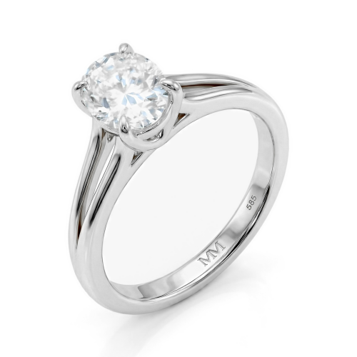 Grace – Ovalschliff-Moissanit Split-Shank Ring