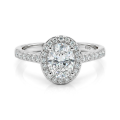 Orletta - Oval Moissanit Verlobungsring Mit Pavé-Halo Und Band