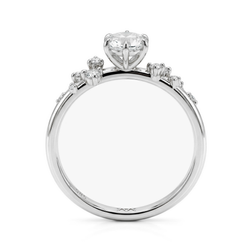 Aurora - Moissanit Ring mit minimalistischen Seitensteinen