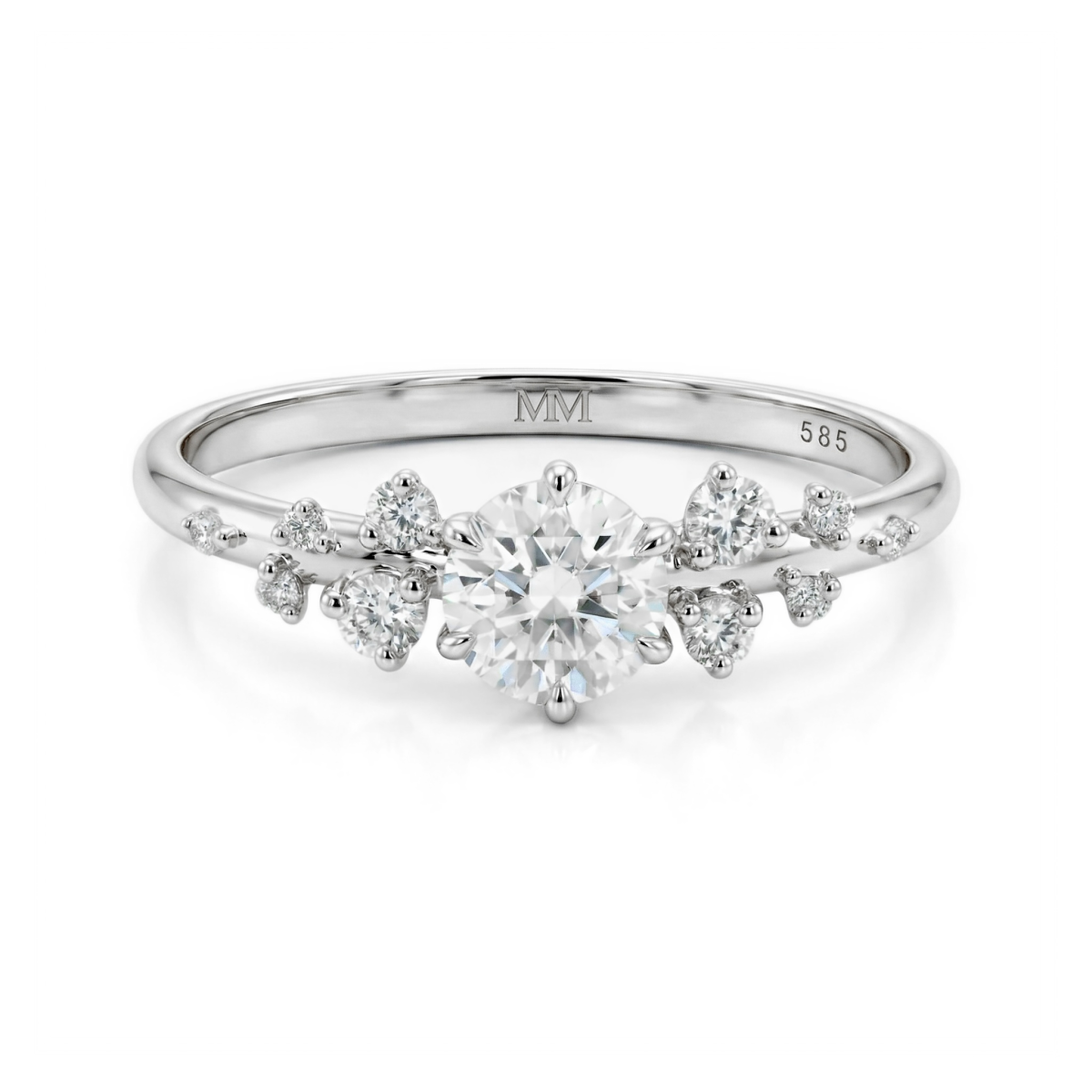  Aurora - Moissanit-Ring mit minimalistischen Seitensteinen