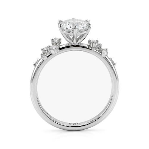 Aurora - Moissanit Ring mit minimalistischen Seitensteinen