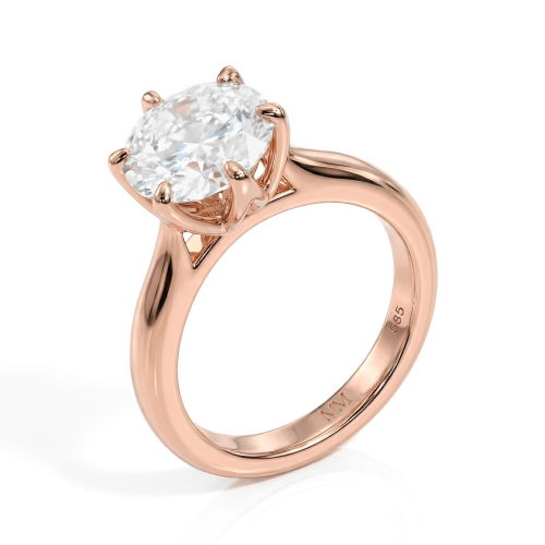 Yulia - Solitaire Moissanit-Ring im Tulpenfassung
