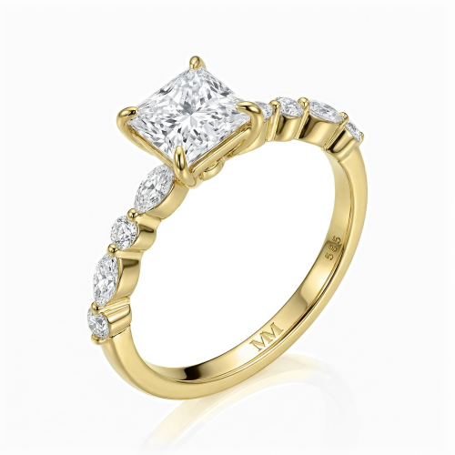 Ava - Moissanit-Ring Princess Cut