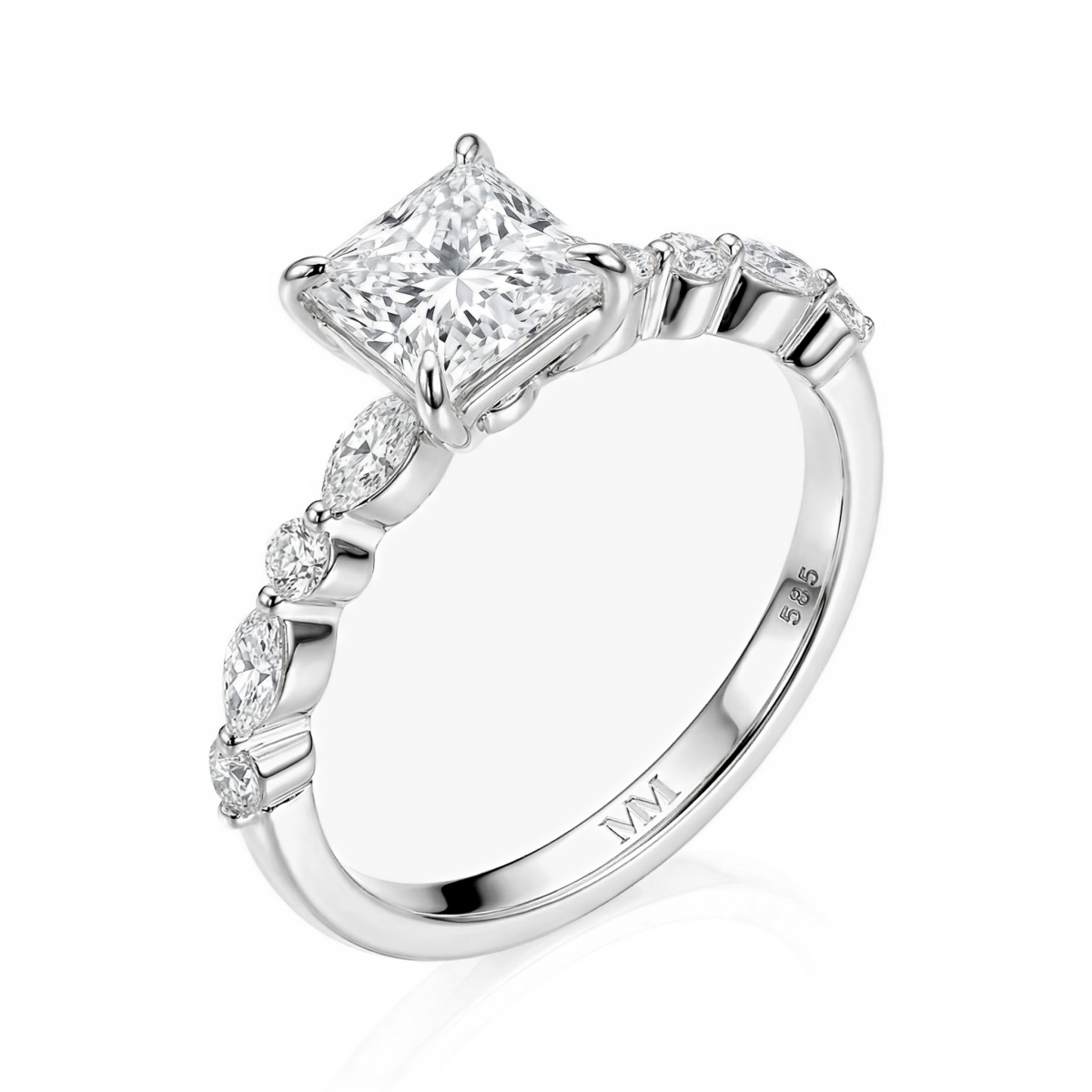 Ava - Princess-Schliff Moissanit Ring