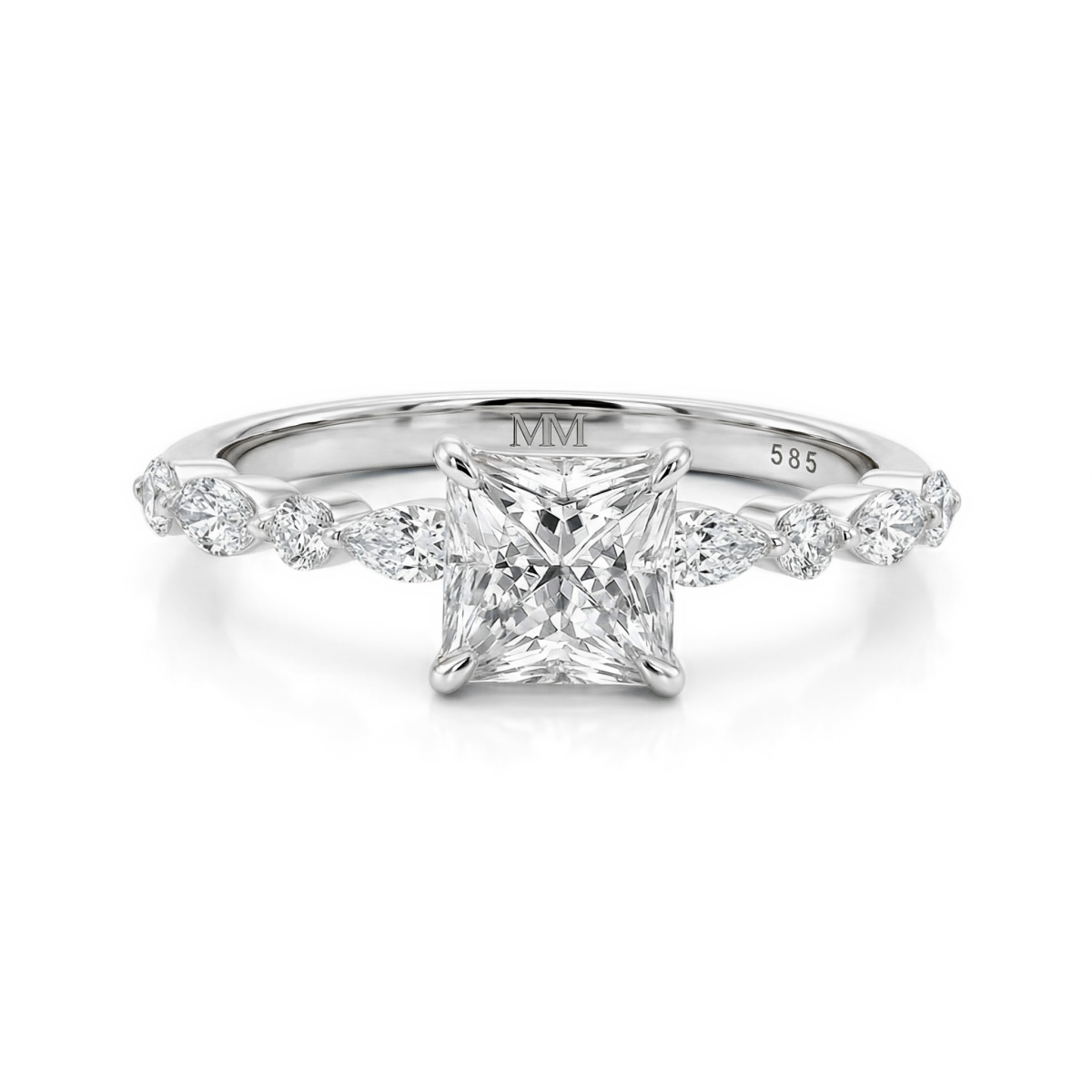 Ava - Princess-Schliff Moissanit Ring
