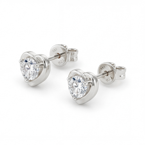 Luster – Moissanit Herzschliff Ohrstecker