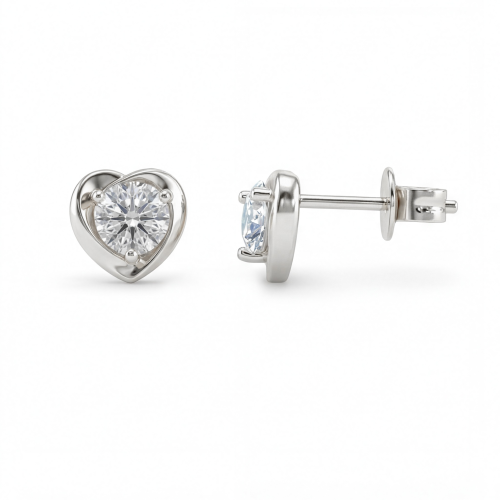 Luster – Moissanit-Ohrstecker Herz