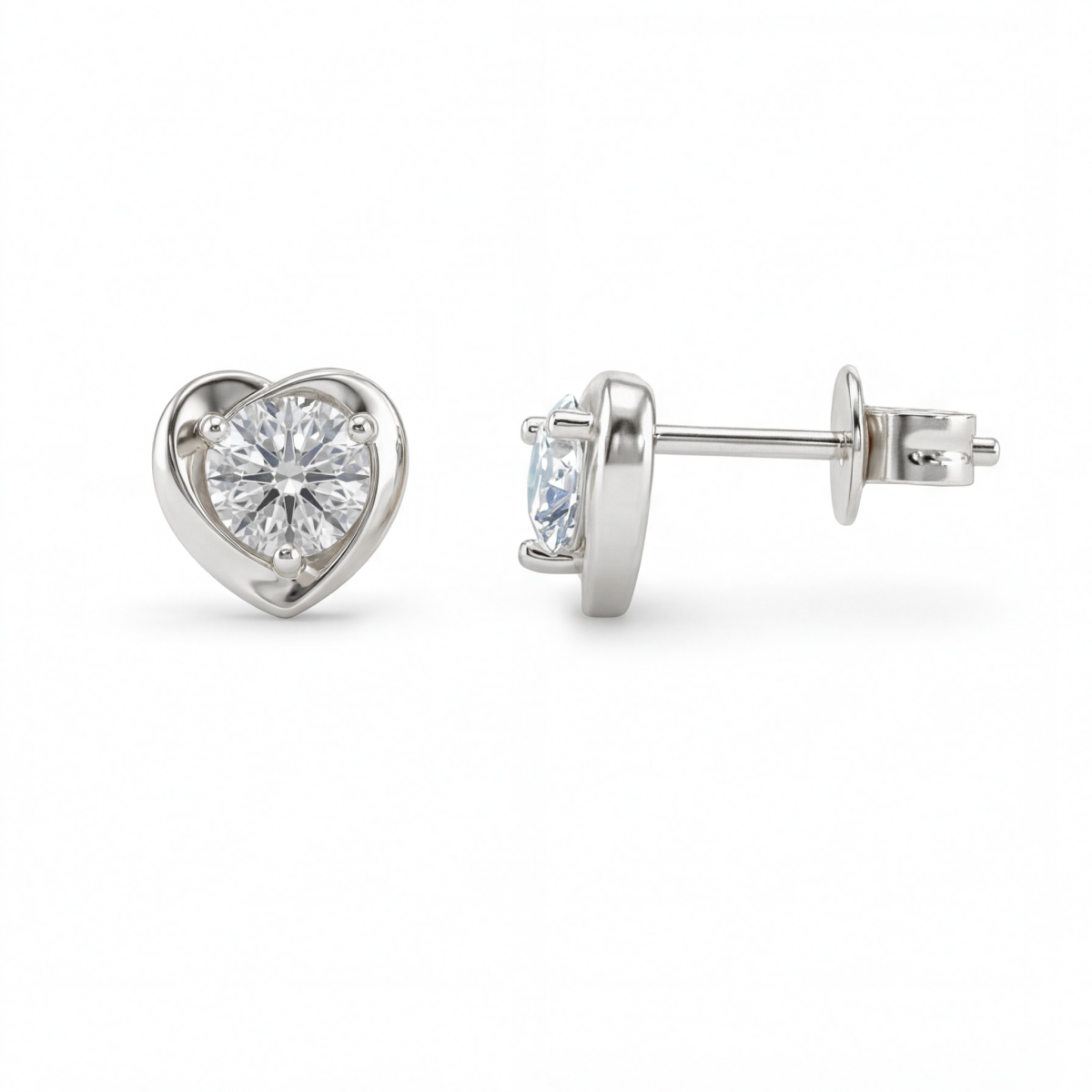 Luster – Moissanit Herzschliff Ohrstecker