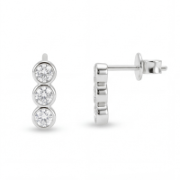 Tri-Bezel - Moissanit Ohrstecker im Fassungsdesign