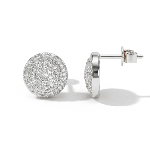 Round Clusters - Moissanit Ohrstecker in Pavé-Fassung