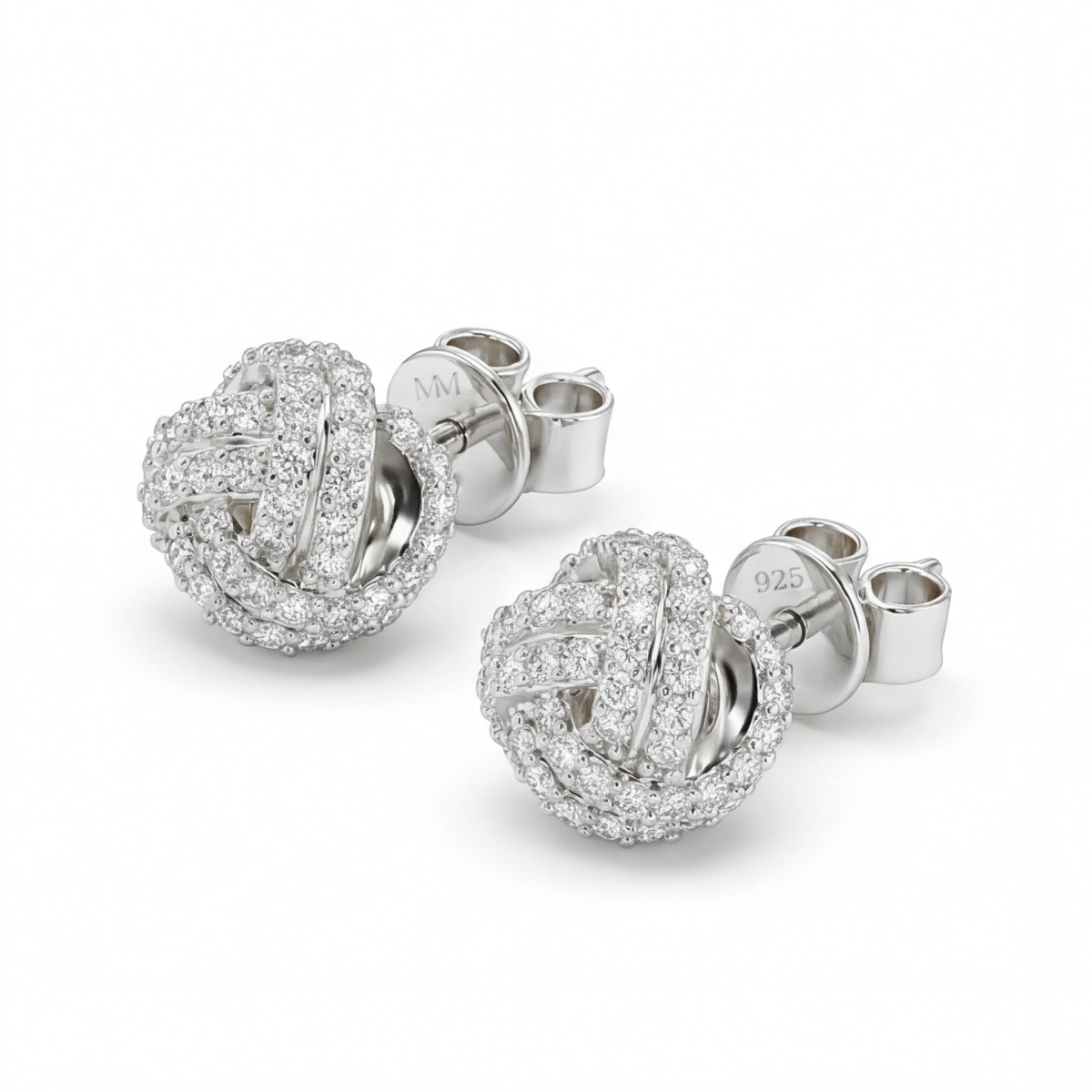 Cluster Spheres - Moissanit-Ohrstecker in Pavé-Fassung