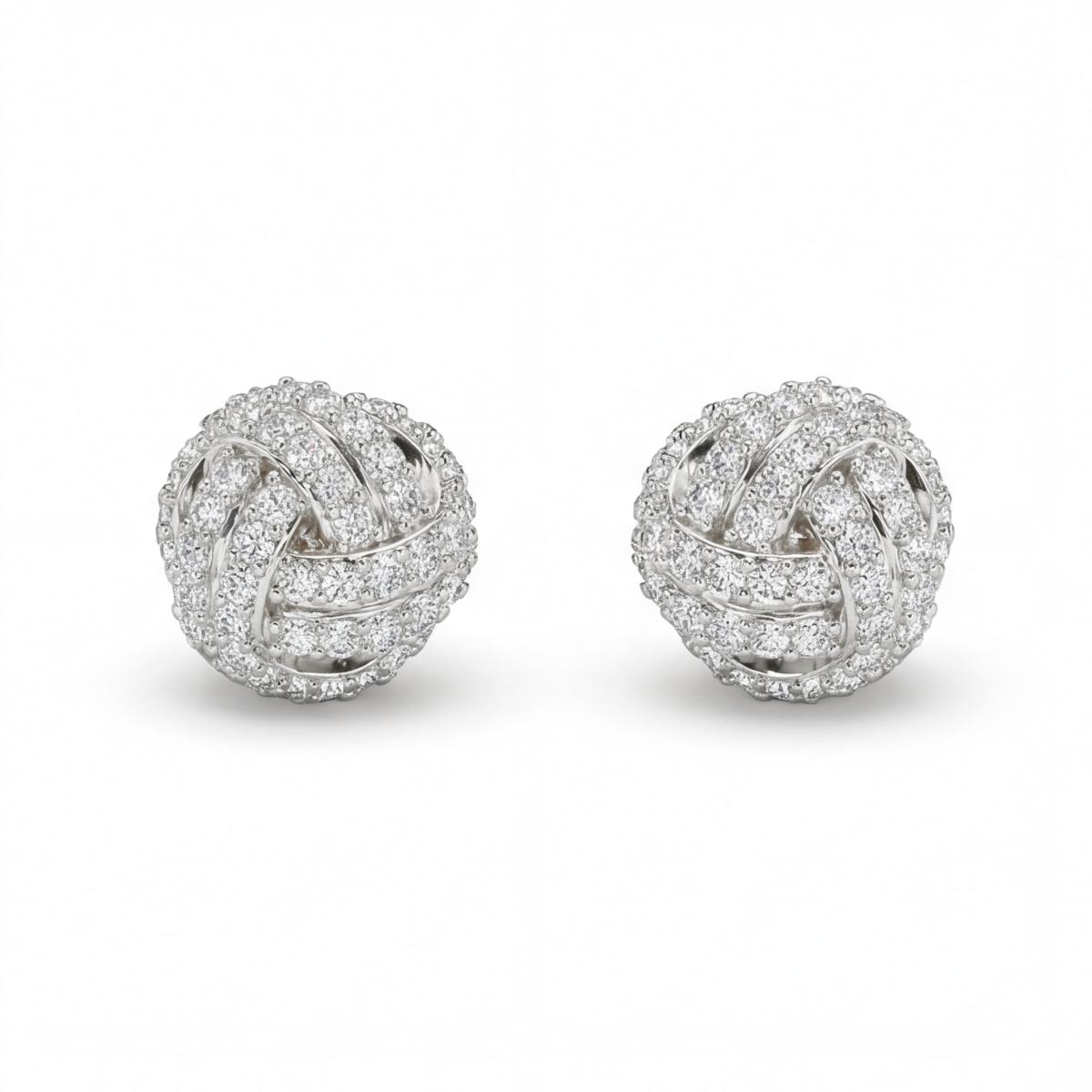Cluster Spheres - Moissanit-Ohrstecker in Pavé-Fassung