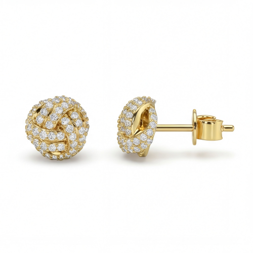 Cluster Spheres - Moissanit-Ohrstecker in Pavé-Fassung