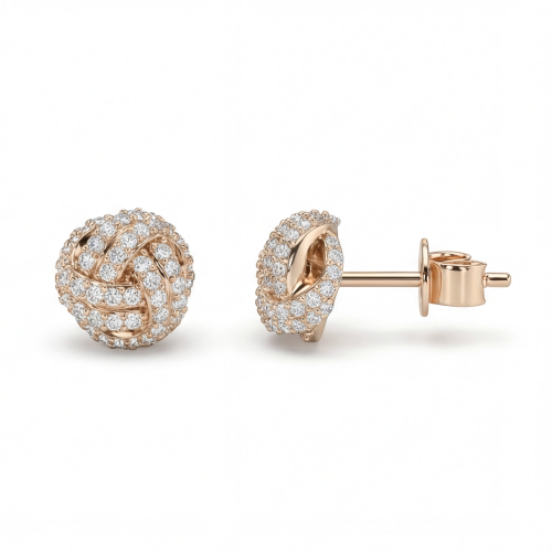 Cluster Spheres - Moissanit-Ohrstecker in Pavé-Fassung