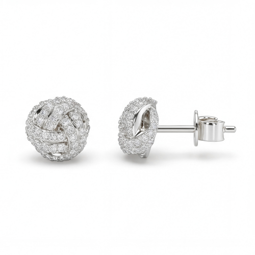Cluster Spheres - Moissanit-Ohrstecker in Pavé-Fassung