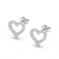 Corazon - Moissanit-Ohrstecker in herzförmiger Pavé-Fassung