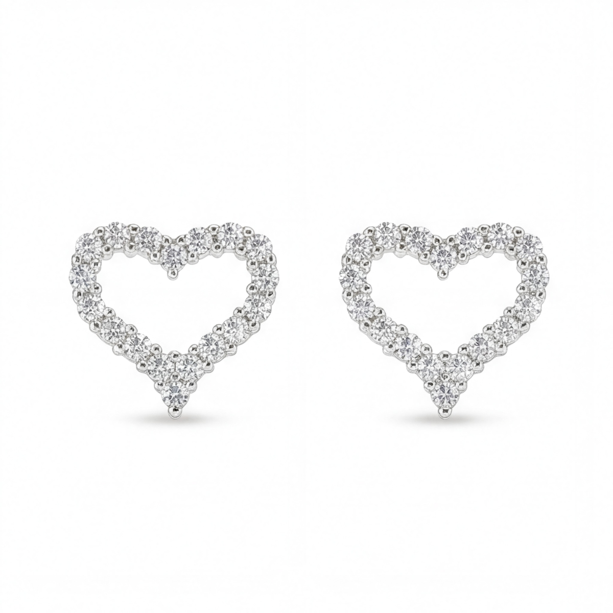 Corazon - Moissanit-Ohrstecker in herzförmiger Pavé-Fassung